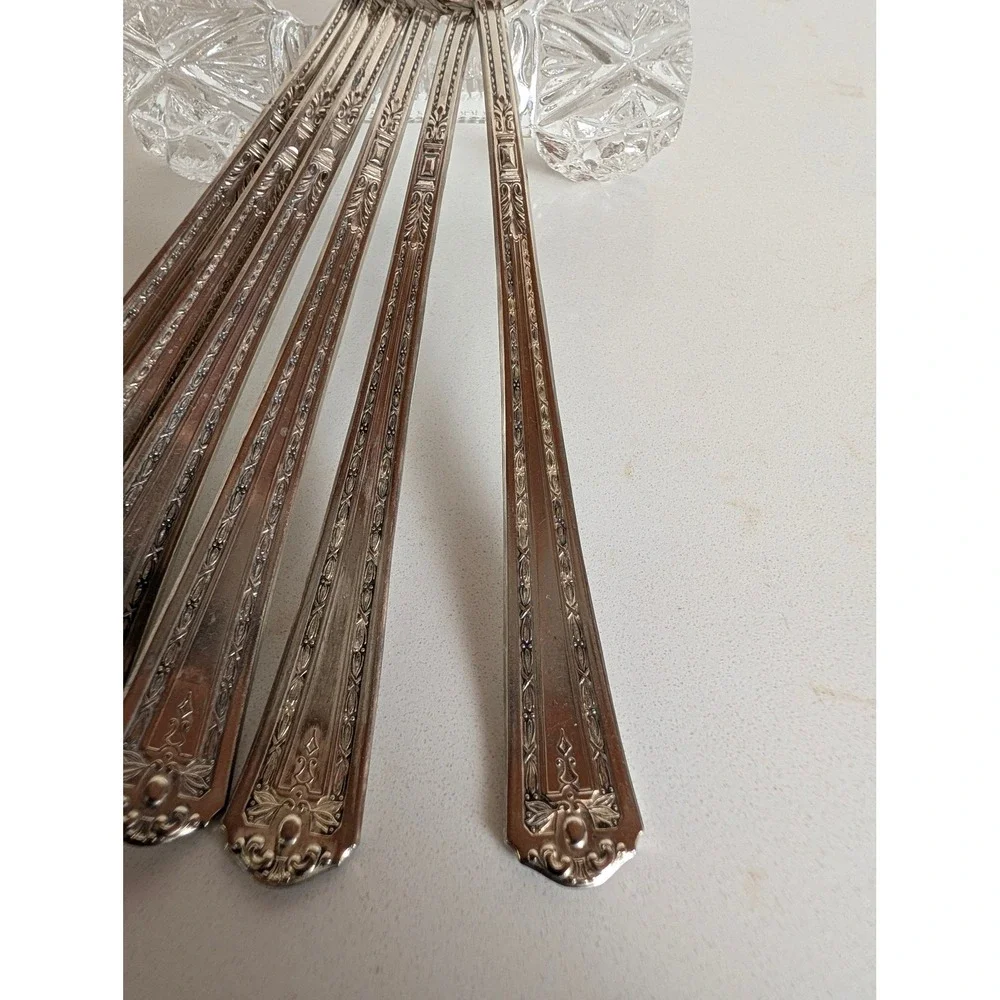 Vtg National Silver Co EPNS Reinforced Iced Tea Spoons Set of 6 Gracious 1939